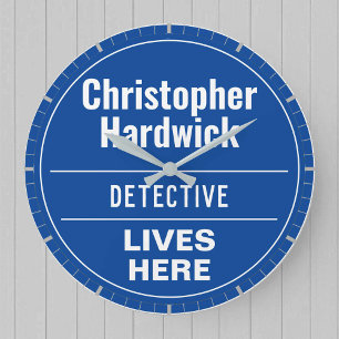 Amusant Détecteur Mur Style Plaque Grande horloge