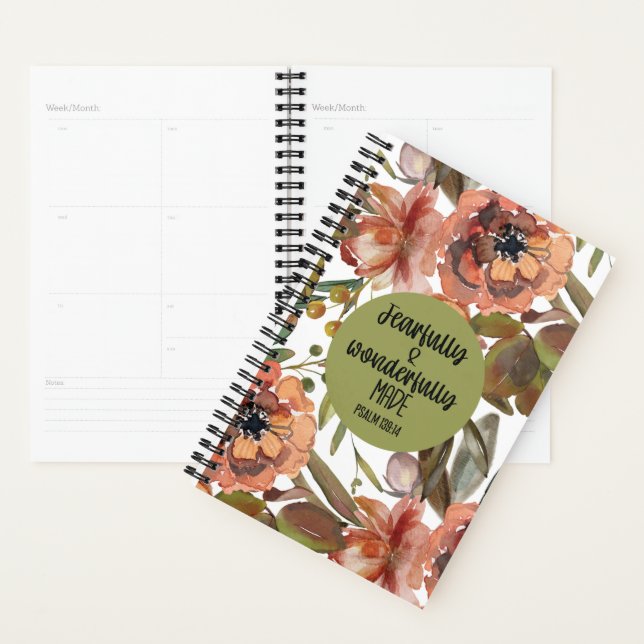 Amusant et merveilleusement fait Floral Planner (Devant avec enveloppe)