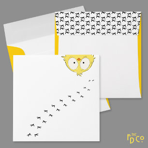 Amusant Fun Dingue Poulet Fou ! Enveloppe blanch
