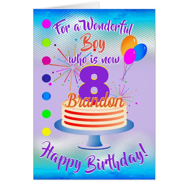 AMUSANT GARÇON D'ANNIVERSAIRE - BLEU / PURPLE PERS (Devant)