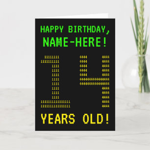Amusant, Geeky, Nerdy "14 ANS !" Carte d'anniversa