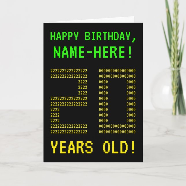 Amusant, Geeky, Nerdy "20 ANS !" Carte d'anniversa (Devant)