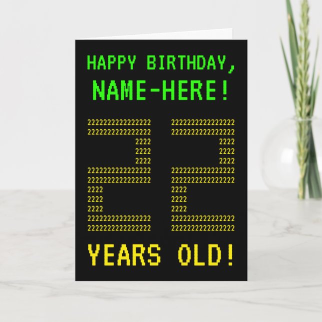 Amusant, Geeky, Nerdy "22 ANS !" Carte d'anniversa (Devant)