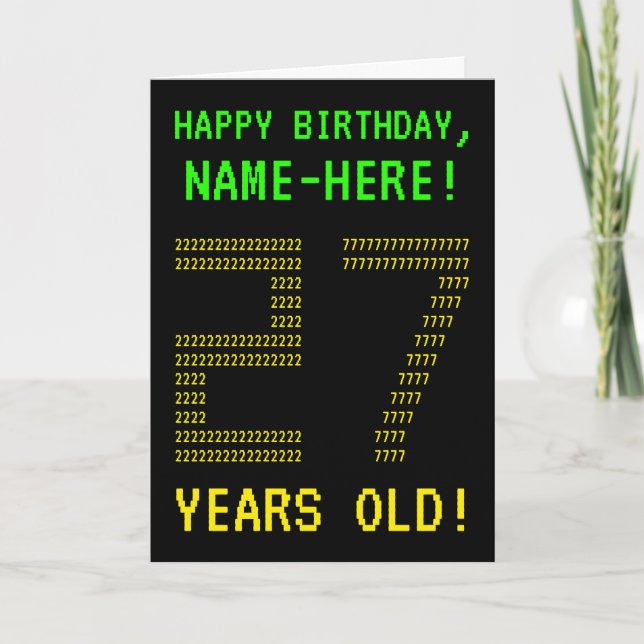Amusant, Geeky, Nerdy "27 ANS !" Carte d'anniversa (Devant)