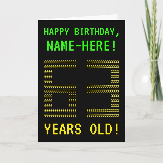 Amusant, Geeky, Nerdy "63 ANS !" Carte d'anniversa (Devant)