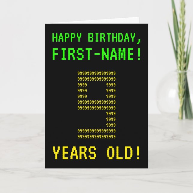 Amusant, Geeky, Nerdy "9 ANS !" Carte d'anniversai (Devant)
