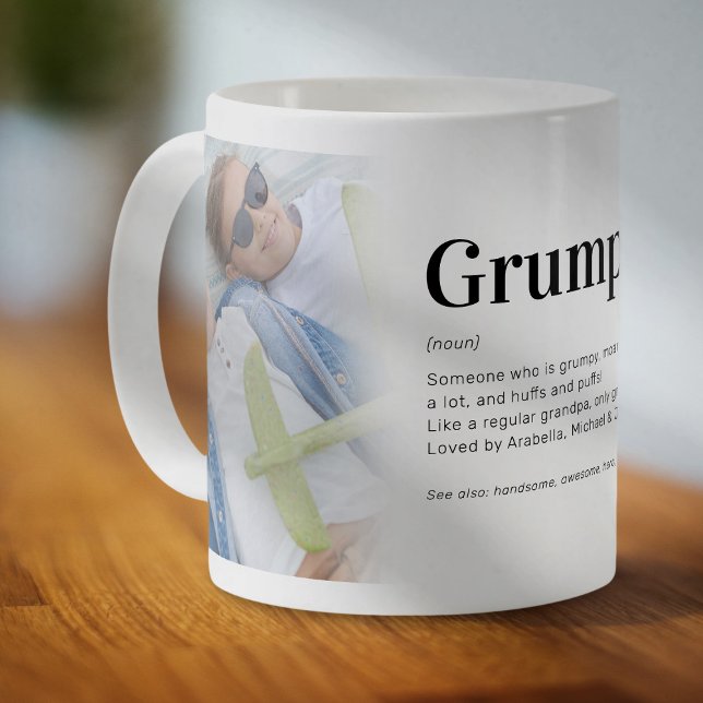 Amusant Grumpa Définition Grandpa Photo Mug (Créateur téléchargé)