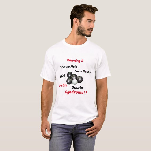 Amusant Grumpy Homme Pelouse Bowler, Tshirt (Devant entier)