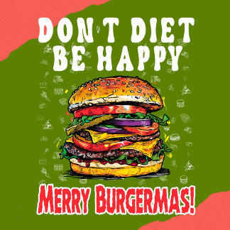 Amusant Hamburger de Noël Design T-shirt