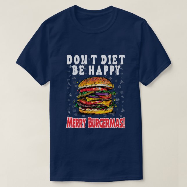 Amusant Hamburger de Noël Design T-shirt homme (Design devant)