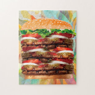Amusant Hamburger Géant Jigsaw Puzzles Pour Adulte