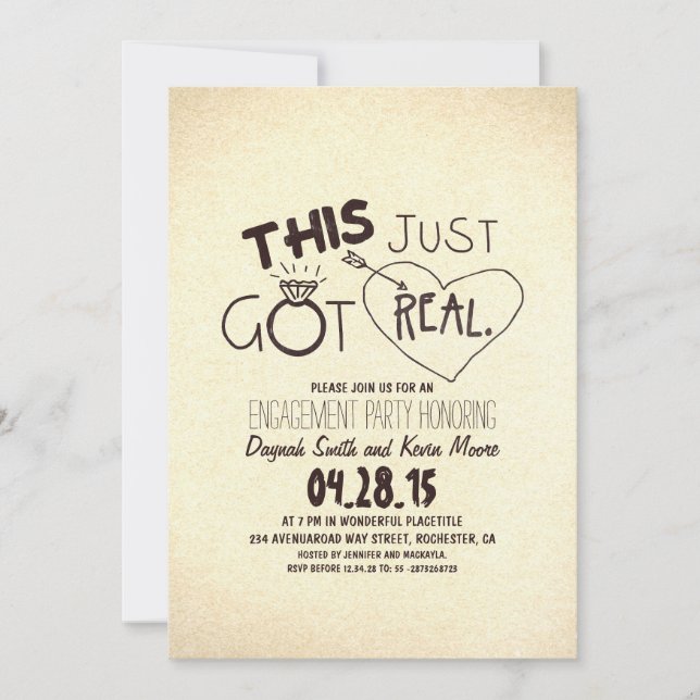 Amusant invitation à la fête d'engagement Ce n'est (Devant)