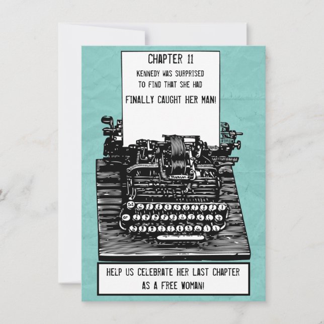 Amusant Invitation du Bachelorette  de la Typograp (Devant)