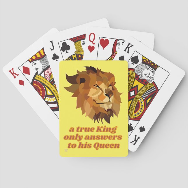 amusant jeu de cartes "A TRUE KING..." (dos)
