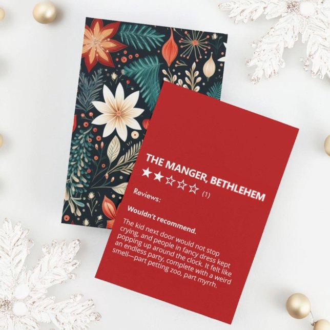 Amusant Le Manger Bethlehem Avis Carte de Noël (Créateur téléchargé)