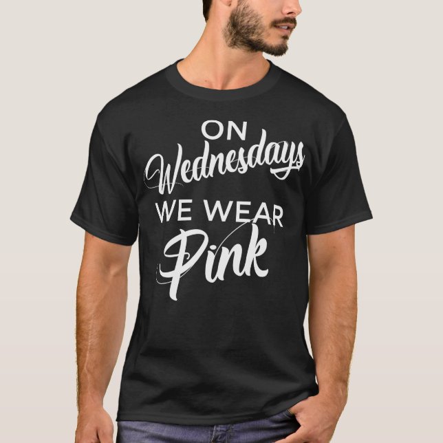 Amusant Le Mercredi Nous Portons Un T-shirt Rose (Devant)