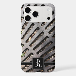 Amusant look de grille en métal lourd avec monogra