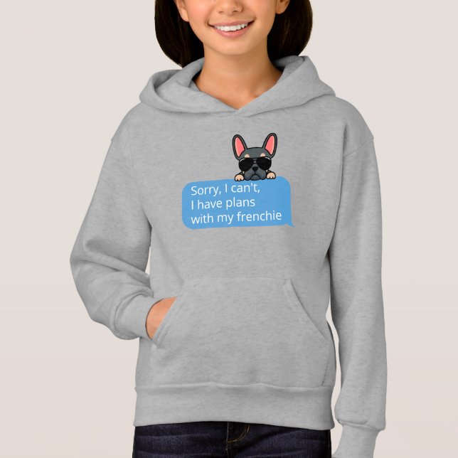 Amusant message texte bleu Tan Frenchie (Devant)