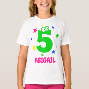 Amusant mignon Anniversaire TShirt Nom Numéro Eyeb