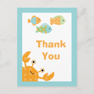 Amusant mignon sous la mer merci carte postale