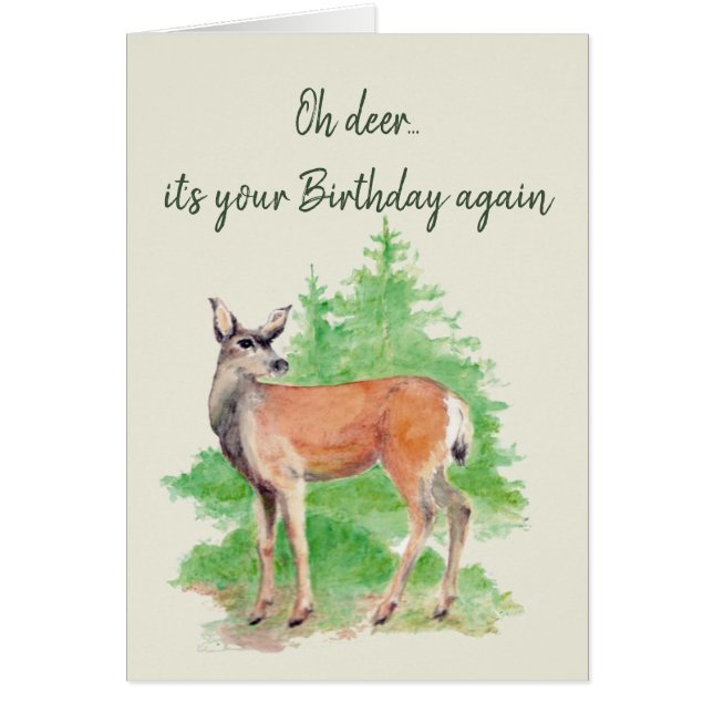 Amusant Obtenir Anniversaire Cerf Art animal (Devant)