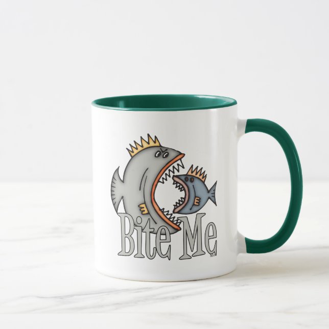 Amusant Pêche Mug Pêche Humour Pêche Bite Me (Droite)