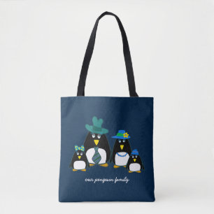 Amusant Penguin Famille 4 Sacs fourre-tout cadeaux