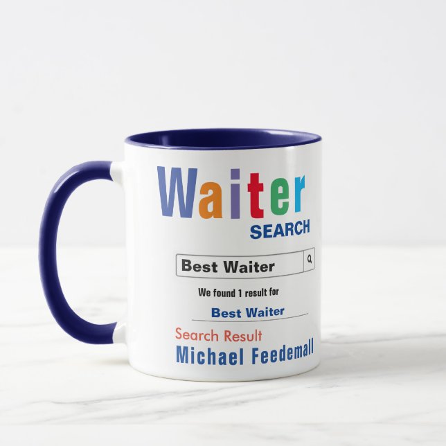 Amusant personnalisé meilleur serveur Mug (Gauche)