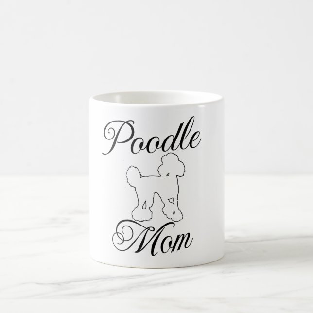 Amusant Poodle Maman art de ligne Mug (Centre)
