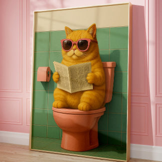 Amusant Salle de bain chat art mural tendance
