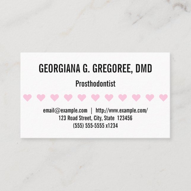 Amusant, simple Carte de visite prosthodontiste (Devant)