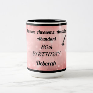 Amusant Sparkly Personnalisé 80e Anniversaire Mug