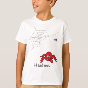 Amusant t-shirt araignée rouge et mouche enfants