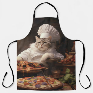 Amusant Tablier Pour Chef Pizza Amoureux des chats