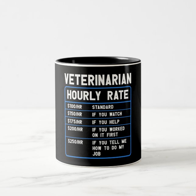 Amusant Vétérinaire Taux horaire Mug (Centre)
