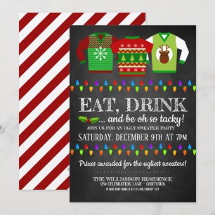 Amusant vilain Noël Sweater Party Invitation