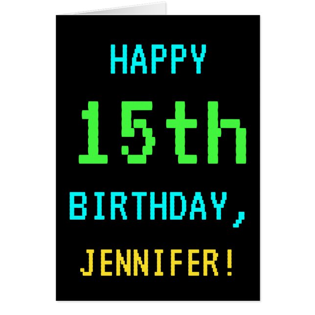 Amusant Vintage/Retro Jeu vidéo Look 15e anniversa (Devant)