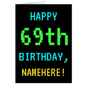 Amusant Vintage / Retro Jeu vidéo Look 69e anniver