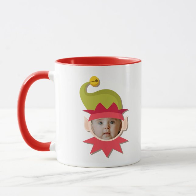 Amusant visage elfe Noël Mug (Gauche)