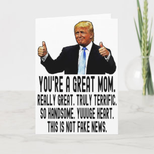 Amusante carte d'anniversaire Trump pour Maman, Fê