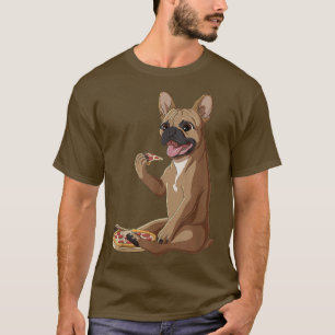 Amusante de Pizza Chien français Bulldog T-shirt