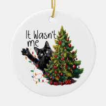 Amusante décoration de Noël du chat