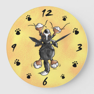 Amusante horloge murale bernoise de chien de monta