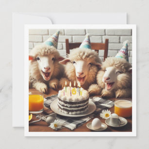 Amusante invitation d'anniversaire de mouton, anim