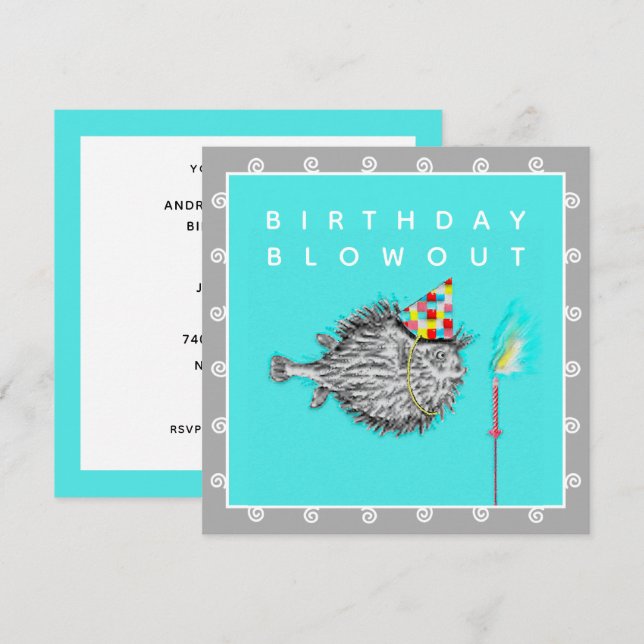 Amusante Invitation de fête d'anniversaire (Devant / Derrière)