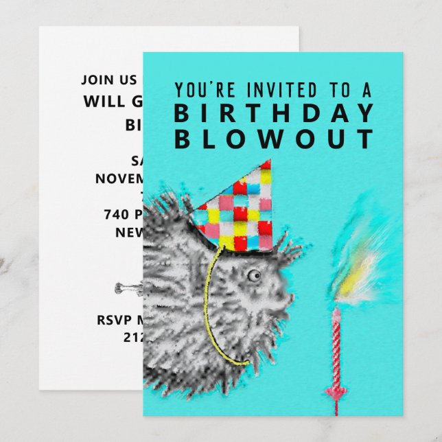 Amusante Invitation de fête d'anniversaire (Devant / Derrière)