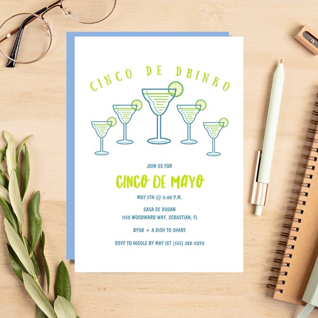 Amusante Margarita Cinco de Mayo Party Invitation (Créateur téléchargé)