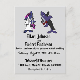 Amusante mariée de requin et Faire-part de mariage