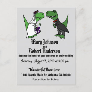 Amusante mariée T-rex et Faire-part de mariage de 