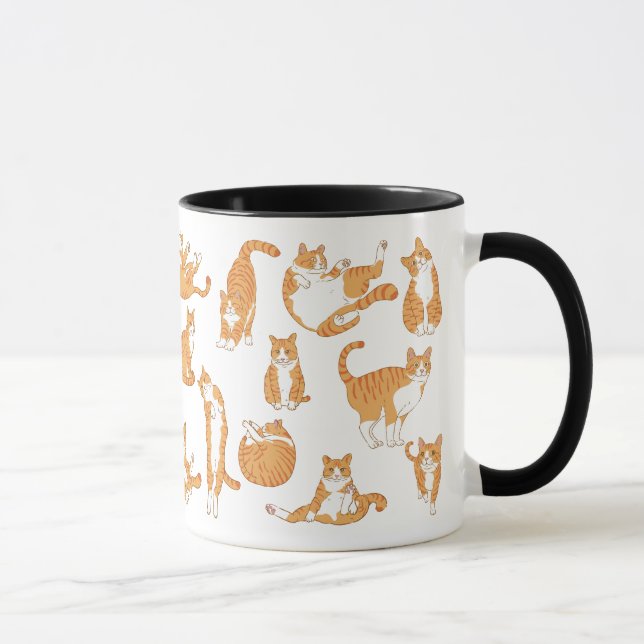 Amusante Mug de chat orange | Coupe de chat Tabby  (Droite)